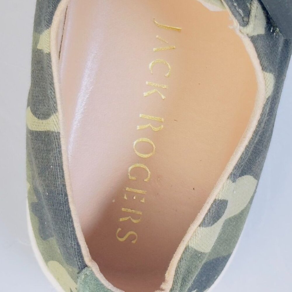 JACK ROGERS Womens Canvas Sneaker Athletic Shoes Slip-On Green Camouflage Size 8 - Picture 10 of 12